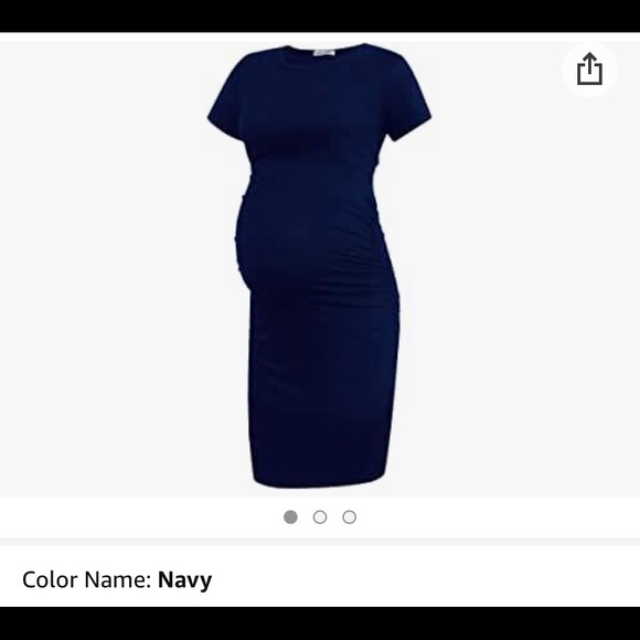 Women's Maternity Dress Side Ruched Pregnancy Clothes (BRAND NEW WITH TAG) - Picture 1 of 4